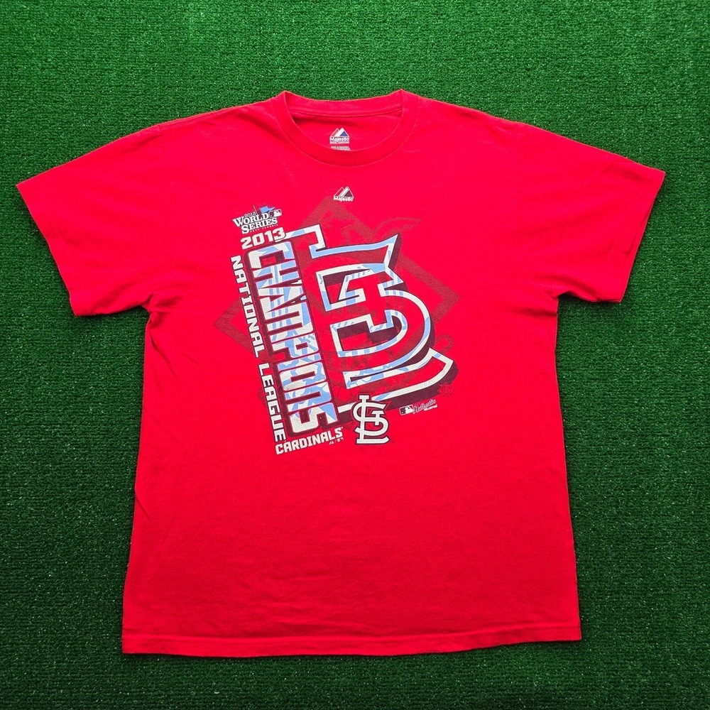 St Louis Cardinals Majestic MLB 2013 National League Champion Tshirt Mens Medium